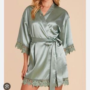 Satin Bridesmaid Robe in Sage Green